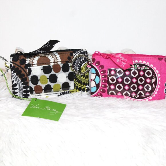 Vera Bradley Zip ID Case Bundle of 2/Cocoa Moss (New), Cupcake (Preowned) - Picture 2 of 16